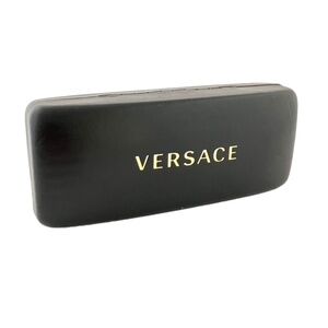 Versace Black Sunglasses hard case, lined interior w/ NEW Versace cleaning cloth